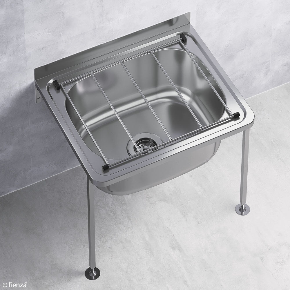 Fienza Cleaners Stainless Steel Sink With Floor Legs Kit, 35L ,