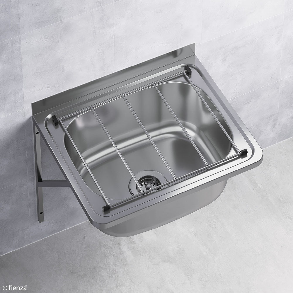 Fienza Cleaners Stainless Steel Sink With Wall Brackets Kit, 35L ,