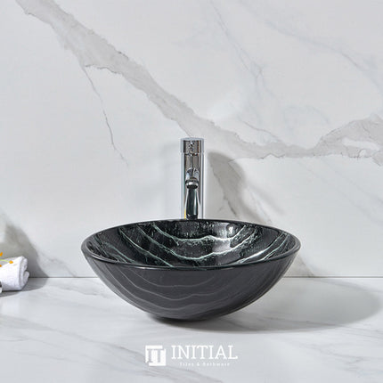 Above Counter Tempered Glass Unique Round Basin 420x420x145 ,