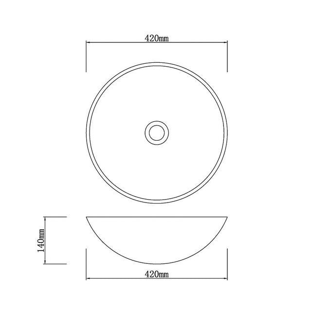 Above Counter Basin Marble Surface Round Stone Basin 420x420x140 ,