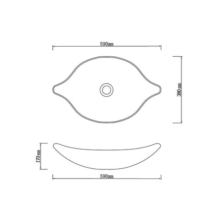 Above Counter Tempered Glass Basin Unique Leaf Shape Basin 590x370x140 ,