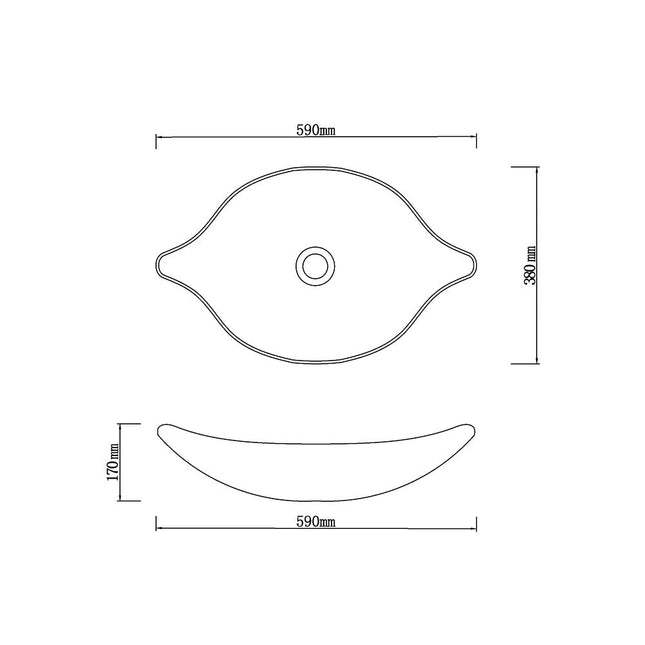 Above Counter Tempered Glass Basin Unique Leaf Shape Basin 590x370x140 ,