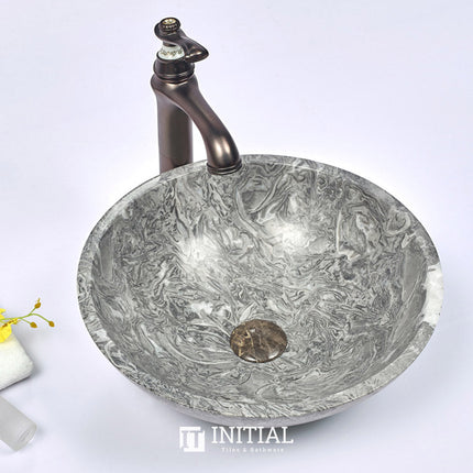 Above Counter Stone Basin Greyish Marble Surface Basin 420x420x140 ,