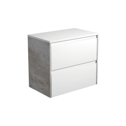 Fienza Amato Satin White 750 Wall Hung Cabinet, Solid Panels, Bevelled Edge , Cabinet Only Industrial Panels