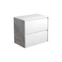 Fienza Amato Satin White 750 Wall Hung Cabinet, Solid Panels, Bevelled Edge , Cabinet Only Industrial Panels