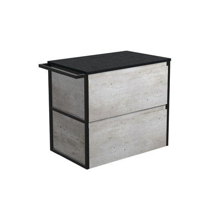 Fienza Amato Industrial 750 Wall Hung Cabinet, Solid Panels, Bevelled Edge , Cabinet Only 1 Frame & 1 Towel Rail