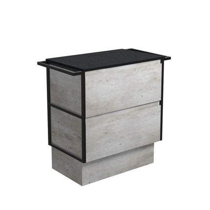 Fienza Amato Industrial 750 Cabinet on Kickboard, Solid Panels, Bevelled Edge , Cabinet Only Matte Black Towel Rails