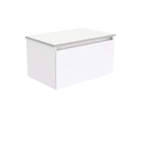 Fienza Manu Gloss White 750 Wall-Hung Cabinet, Solid Drawer , Cabinet Only