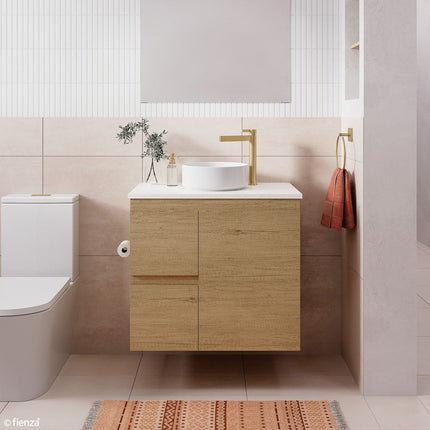 Fienza Edge Scandi Oak 750 Wall Hung Cabinet, Solid Door ,