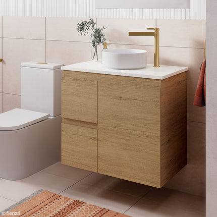 Fienza Edge Scandi Oak 750 Wall Hung Cabinet, Solid Door ,