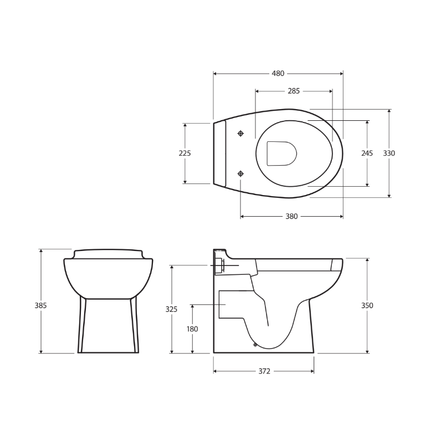 Fienza Rak Junior Wall Faced Toilet Suite, Double Flap ,