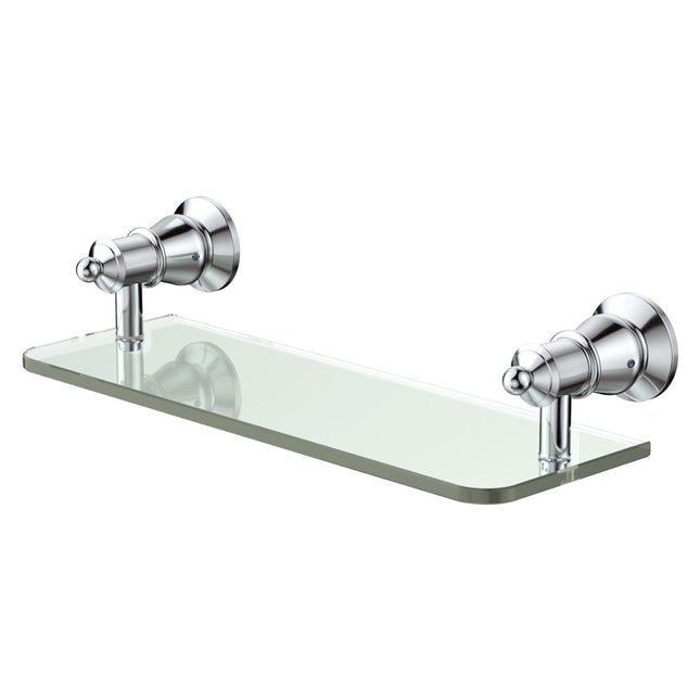 Fienza Lillian Chrome 363mm Glass Shower Shelf ,