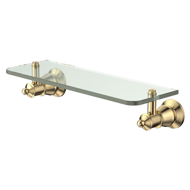 Fienza Lillian Gold 363mm Glass Shower Shelf ,