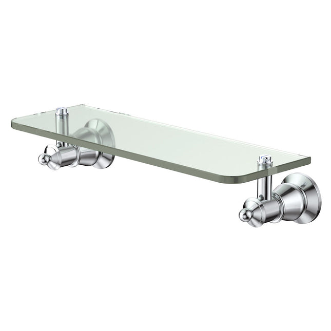 Fienza Lillian Chrome 363mm Glass Shower Shelf ,