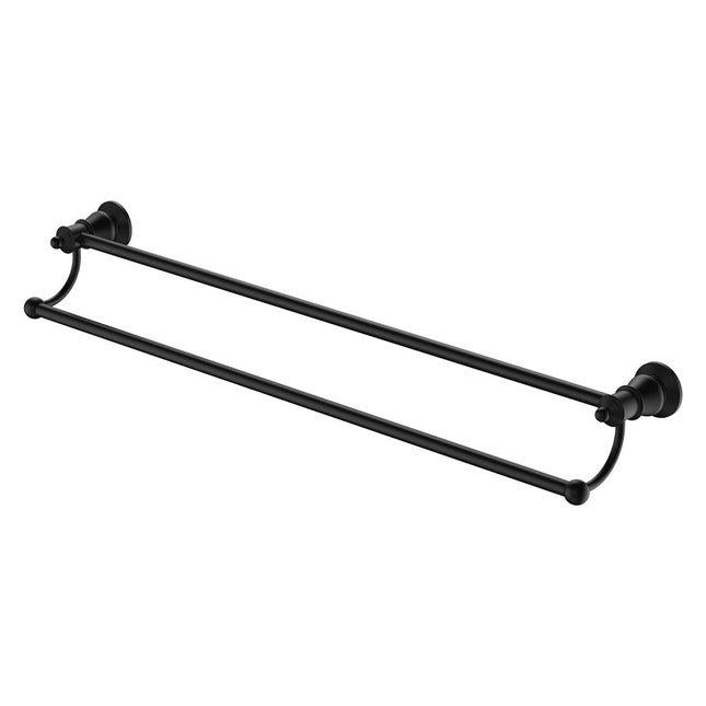 Fienza Lillian 800mm Matte Black Single Double Rail ,