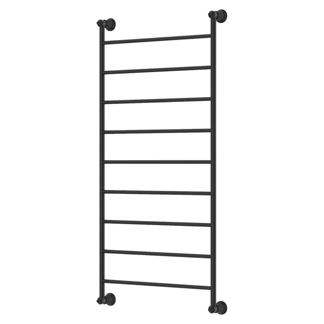 Fienza Lillian 600x1200mm Matte Black Heated Towel Rail (9 Bars) ,