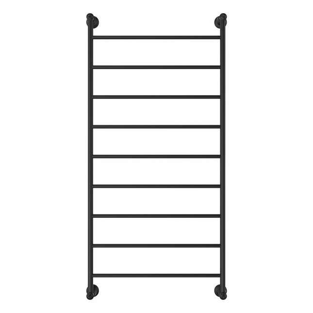 Fienza Lillian 600x1200mm Matte Black Heated Towel Rail (9 Bars) ,