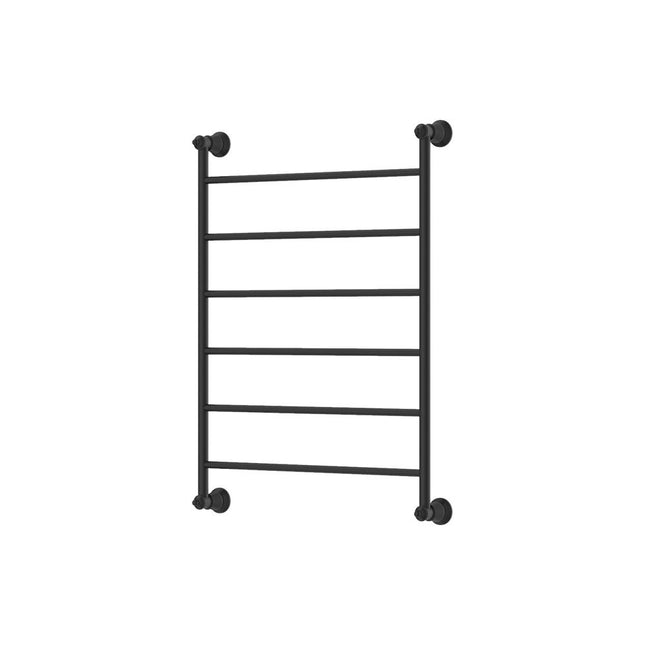 Fienza Lillian 600x800mm Matte Black Heated Towel Rail (6 Bars) ,