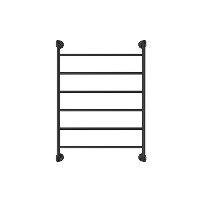 Fienza Lillian 600x800mm Matte Black Heated Towel Rail (6 Bars) ,