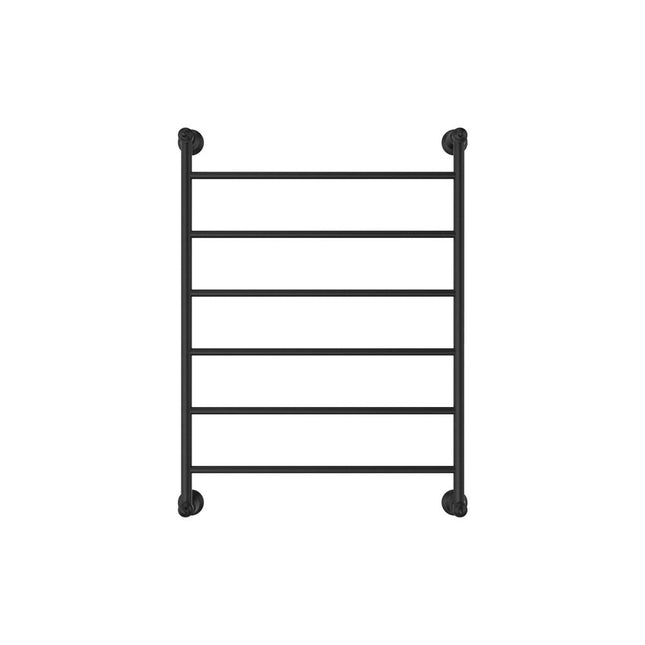 Fienza Lillian 600x800mm Matte Black Heated Towel Rail (6 Bars) ,