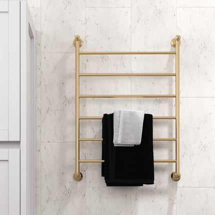 Fienza Lillian 600x800mm Gold Heated Towel Rail (6 Bars) ,