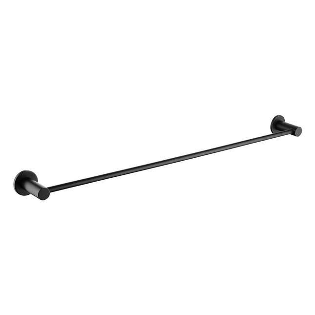 Fienza Hustle 800mm Adjustable Matte Black Single Towel Rail ,