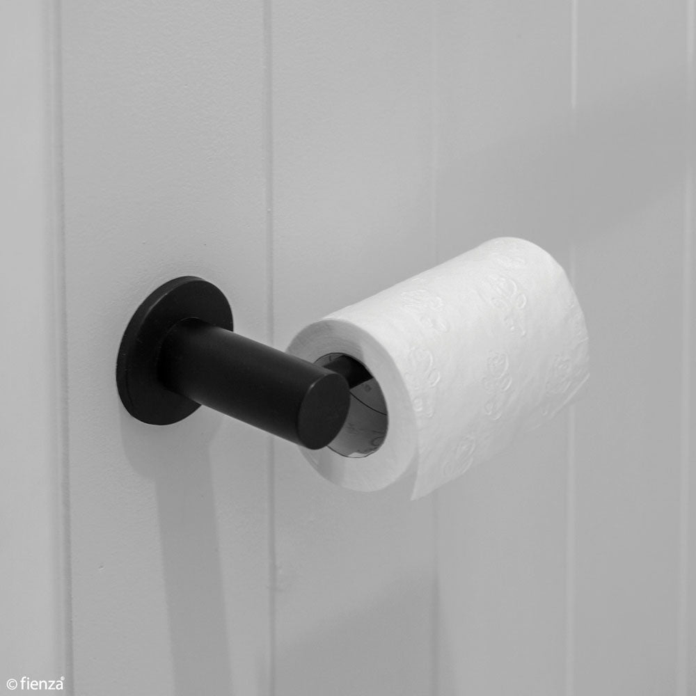 Fienza Hustle Matte Black Toilet Roll Holder ,