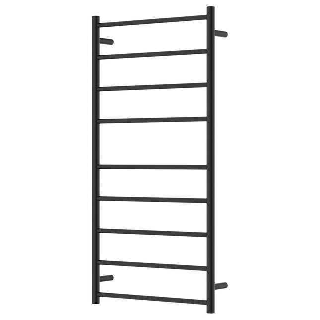 Fienza Isabella 600x1200mm Matte Black Heated Towel Rail (9 Bars) ,