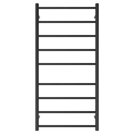 Fienza Isabella 600x1200mm Matte Black Heated Towel Rail (9 Bars) ,