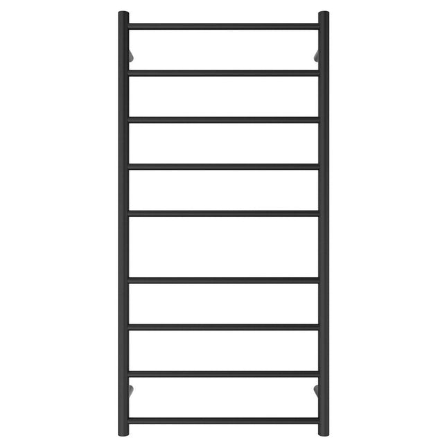 Fienza Isabella 600x1200mm Matte Black Heated Towel Rail (9 Bars) ,