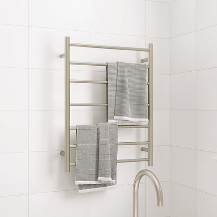 Fienza Isabella 600x800mm Brushed Nickel Heated Towel Rail (7 Bars) ,