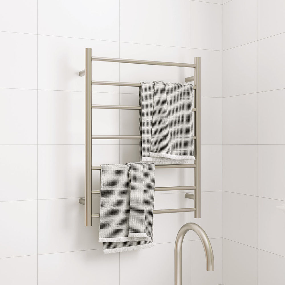 Fienza Isabella 600x800mm Brushed Nickel Heated Towel Rail (7 Bars)