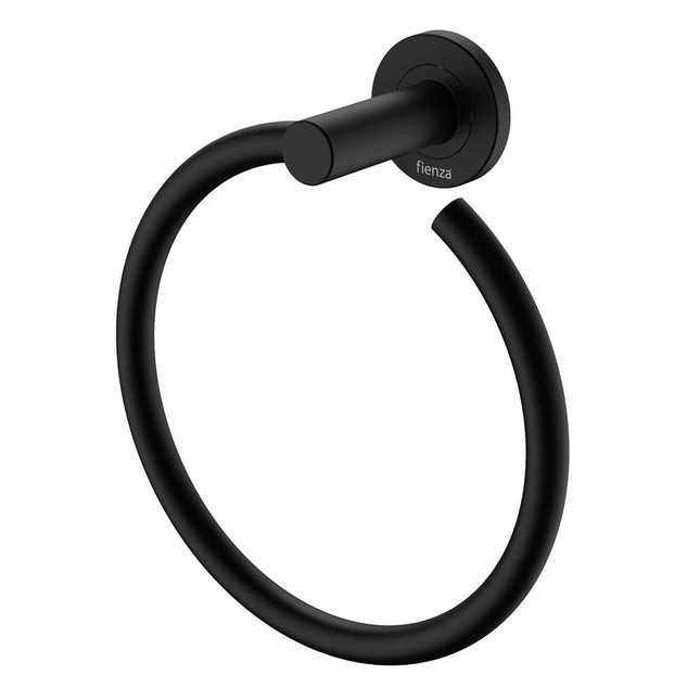 Fienza Kaya Matte Black Hand Towel Ring ,
