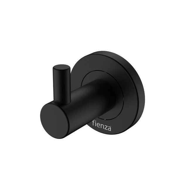 Fienza Kaya Matte Black Single Robe Hook ,