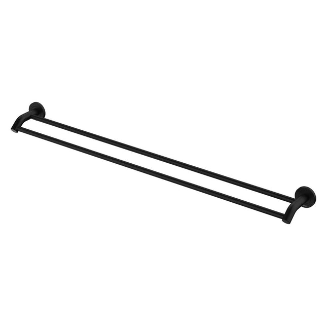 Fienza Kaya 900mm Matte Black Double Towel Rail ,