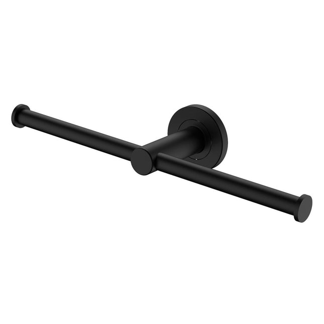 Fienza Kaya Matte Black Double Toilet Roll Holder ,