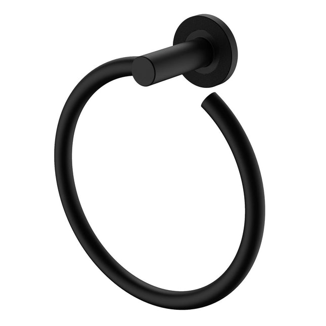 Fienza Axle Matte Black Hand Towel Ring ,