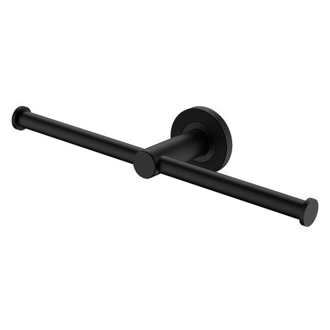 Fienza Axle Matte Black Double Toilet Roll Holder ,