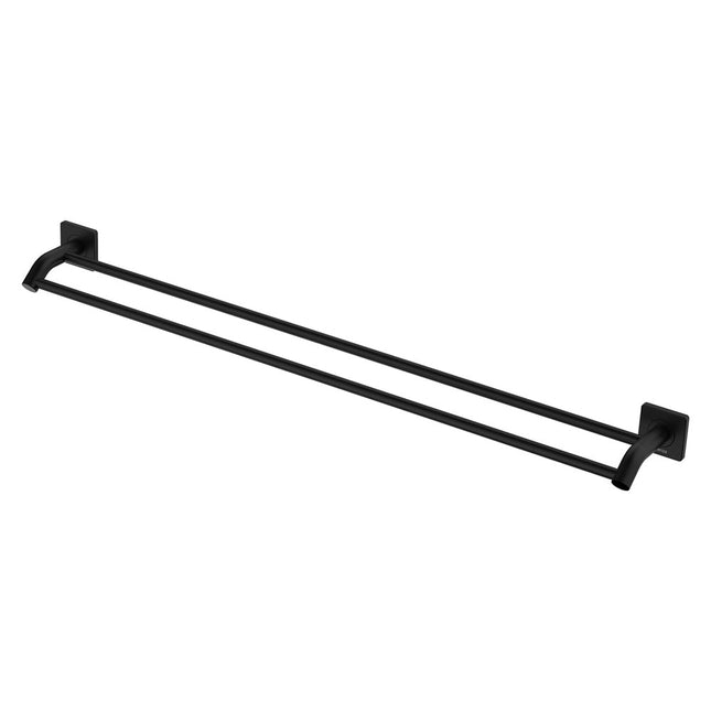 Fienza Sansa 900mm Matte Black Double Towel Rail ,