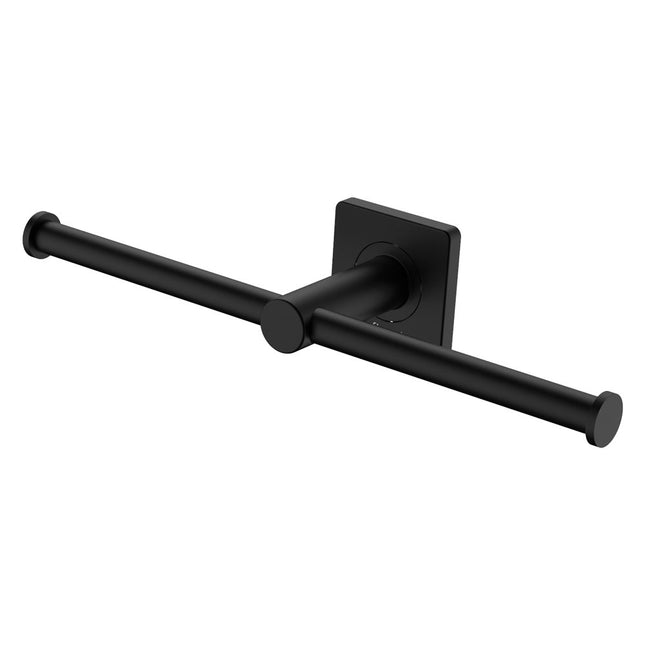 Fienza Sansa Matte Black Double Toilet Roll Holder ,