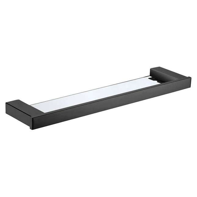 Fienza Koko Matte Black 510mm Glass Shower Shelf ,