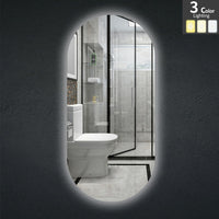 Oval 3 Color Lighting Touch Free LED Mirror 450x900 ,