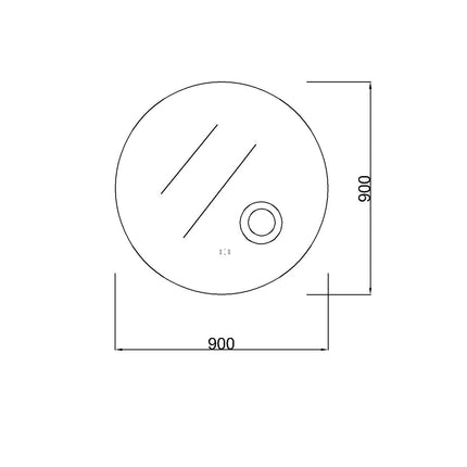 Round 3 Color Lighting Touch Free LED Mirror with Magnifying Mirror 900 ,