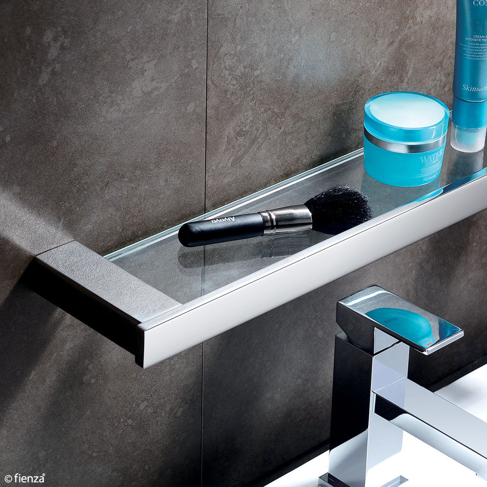 Fienza Koko Chrome Finish 510mm Glass Shower Shelf
