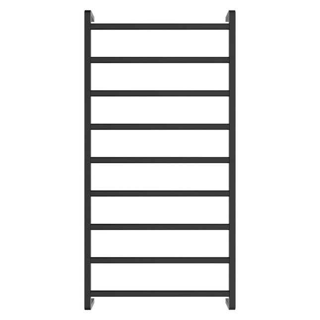 Fienza Koko 600x1200mm Matte Black Heated Towel Rail (9 Bars) ,