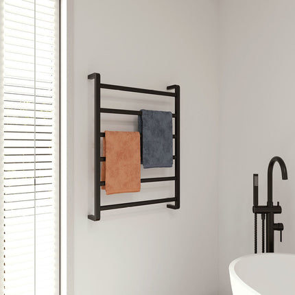 Fienza Koko 600x800mm Matte Black Heated Towel Rail (6 Bars) ,
