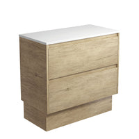Fienza Amato Scandi Oak 900 Cabinet on Kickboard, Solid Panels, Bevelled Edge , Cabinet Only Scandi Oak Panels
