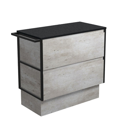 Fienza Amato Industrial 900 Cabinet on Kickboard, Solid Panels, Bevelled Edge , Cabinet Only 1 Frame & 1 Towel Rail