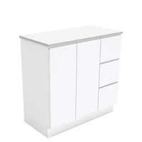 Fienza Fingerpull Gloss White 900 Cabinet on Kickboard , Cabinet Only Right Hand Drawer
