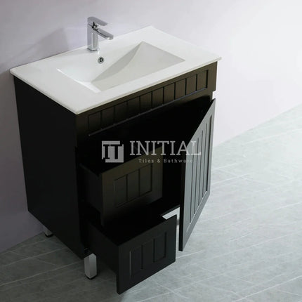 Hampton Modern Shaker Matt Black Freestanding Floor Vanity 750W X 460D X 860H ,